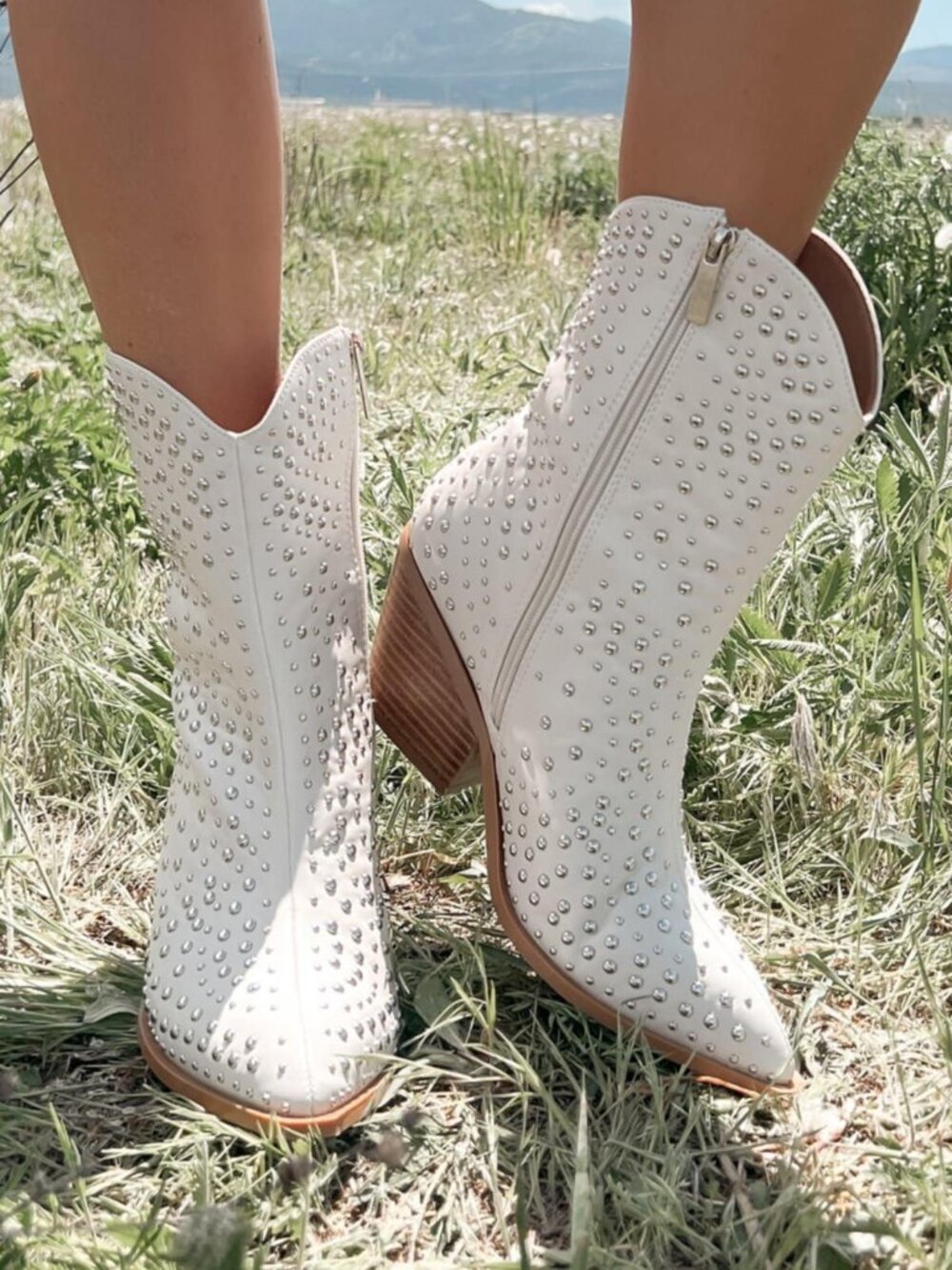 Ivory Studded Boots
